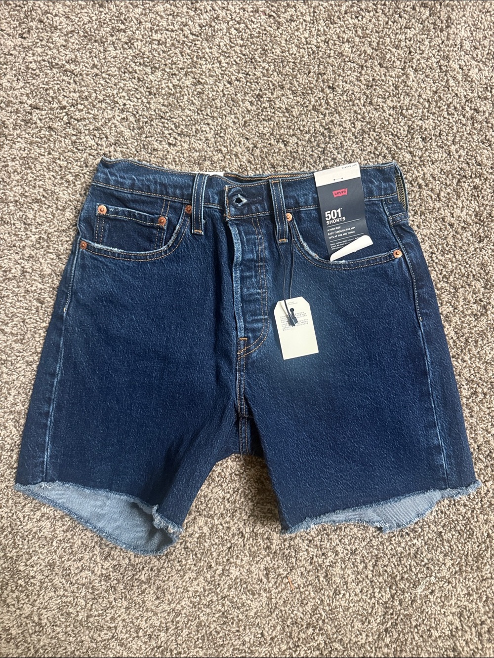Levi's Dark Indigo Cutoff Denim Shorts